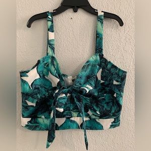 Tropical print crop top